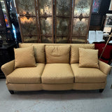 Ferguson Copeland Gold Sofa W/Kravet Architectural Geo Upholstery 80x36x37