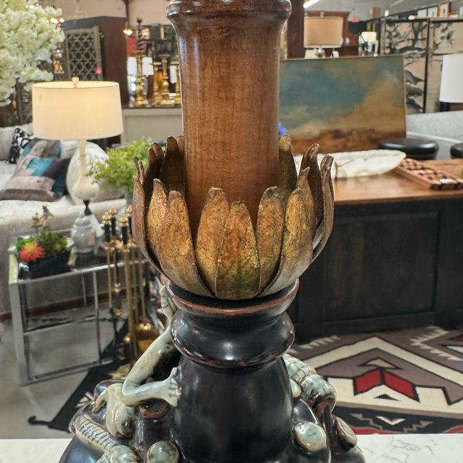 Raymond Waites Elephant & Rider Table Lamp 31"H