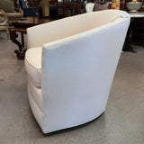Custom Cream/Silver Swivel Chair 28x30x32
