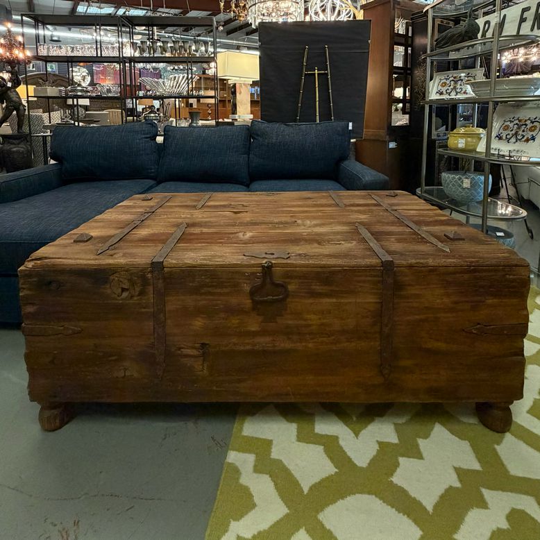 XL 2-Sided Primitive Wood Trunk 60x36x22.5