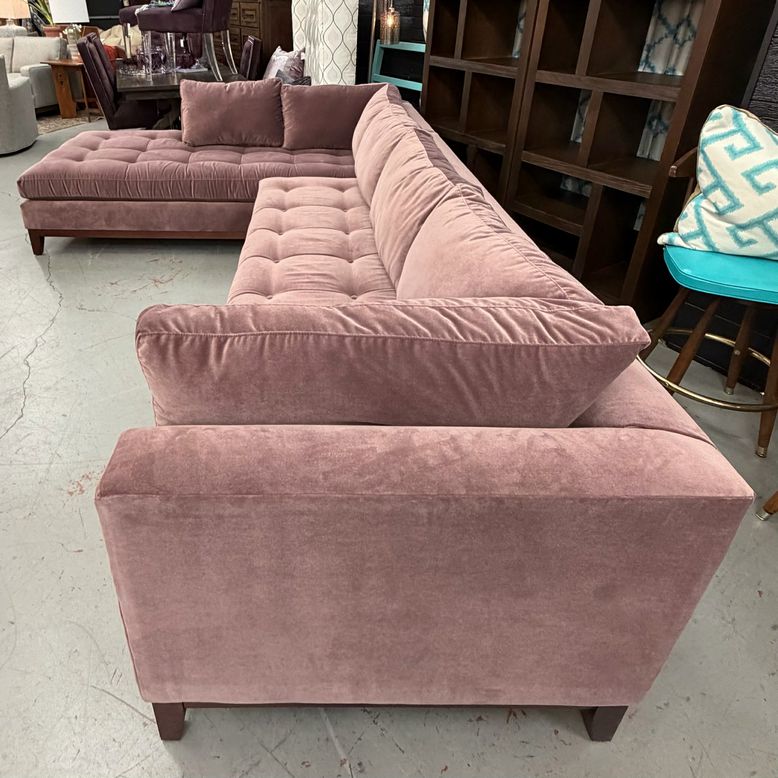 Arhaus Camden Tufted Vinni Raisin 2-Pc Sectional 129/91x37x36