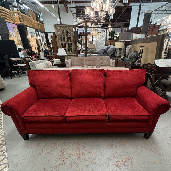 Ethan Allen Warm Brick Sofa 85x37x37