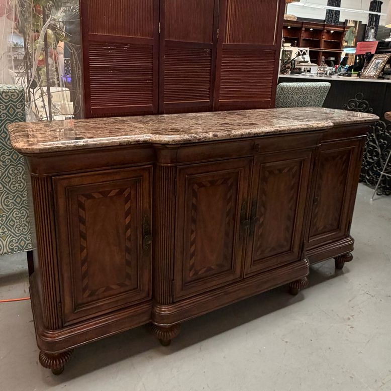Thomasville Earnest Hemingway Collection Marble Top Sideboard 74x21.5x38.5