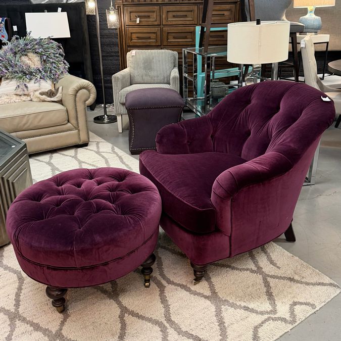 Lee Industries Chair & Ottoman