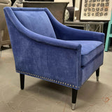 SET/2 Periwinkle Velvet Sitting Chairs 28.5x31x33