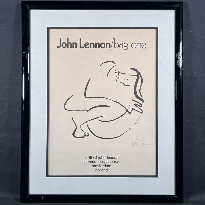 SET/3 John Lennon Memorabilia: Photo-.13'H; Art-16'H; Poem-26'H