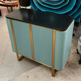 Mayfair Modern 2-Dr Cabinet W/Gold Metal Frame 39x18x36