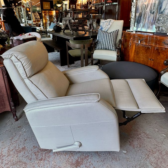 Barcalounger Swivel Recliner Faux Leather Glider 29x38x42