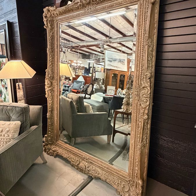 Elaborate 88" Wood Carved Wall/Floor Mirror 64x5x88