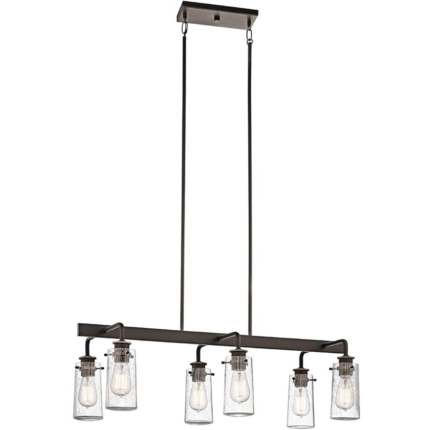 Kichler 6-Lt Linear Black Pendant Light 34x15x11 w/36" Stem Length