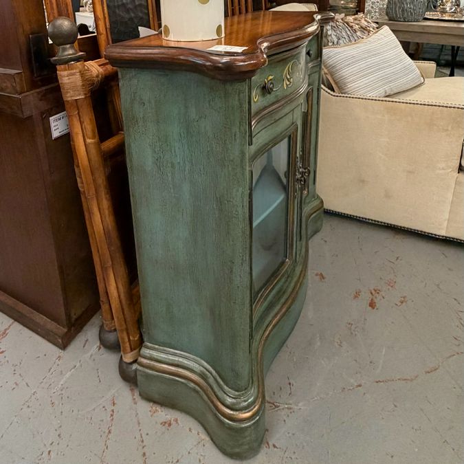 Green/Blue 2-Door, 1-Dwr Cabinet 35x12x35.5