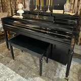 1941 Chickering Chinoiserie Upright Laquered Piano w/Bench 60x23x40