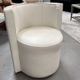 Mitchell Gold Swivel Cream Leather Accent Chair 26x23x30