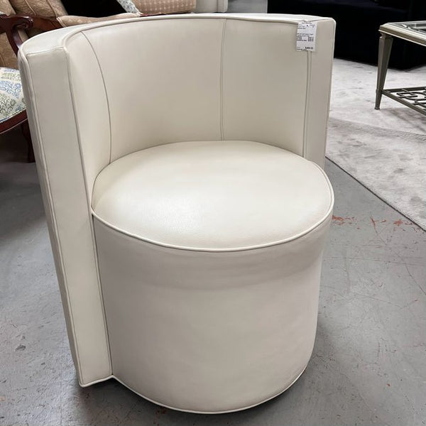 Mitchell Gold Swivel Cream Leather Accent Chair 26x23x30