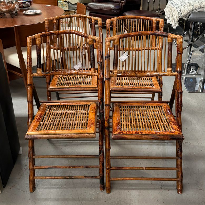 Vintage Folding Bamboo Chair 18x24x34 (4 Avail)