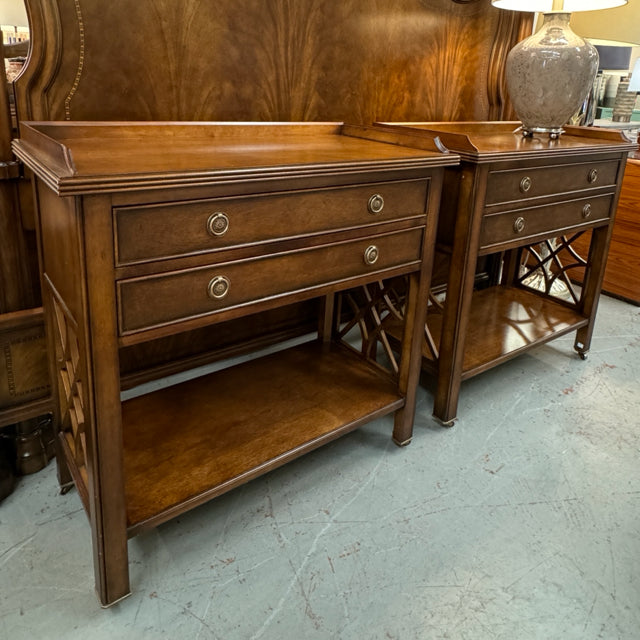 PAIR Century Fretwork Nightstands 36x18x36