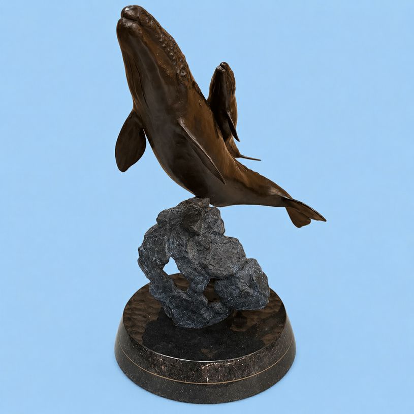 Artist Proof Sculpture by Robert Wyland "Humpback Whales & Calf"