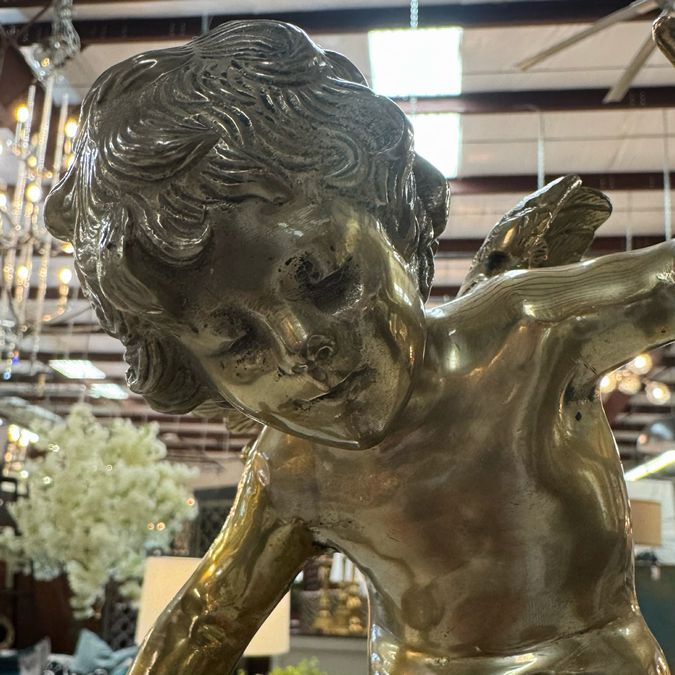 Brass Cherub/Angel W/Butterfly 11.5"H