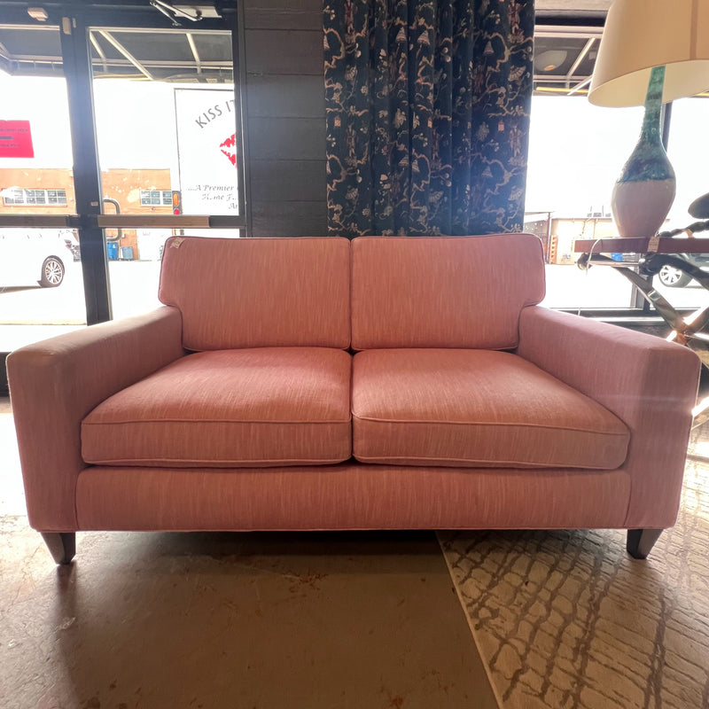 Blush Loveseat Reupholstered in Raspberry Crypton Fabric 68x38x37