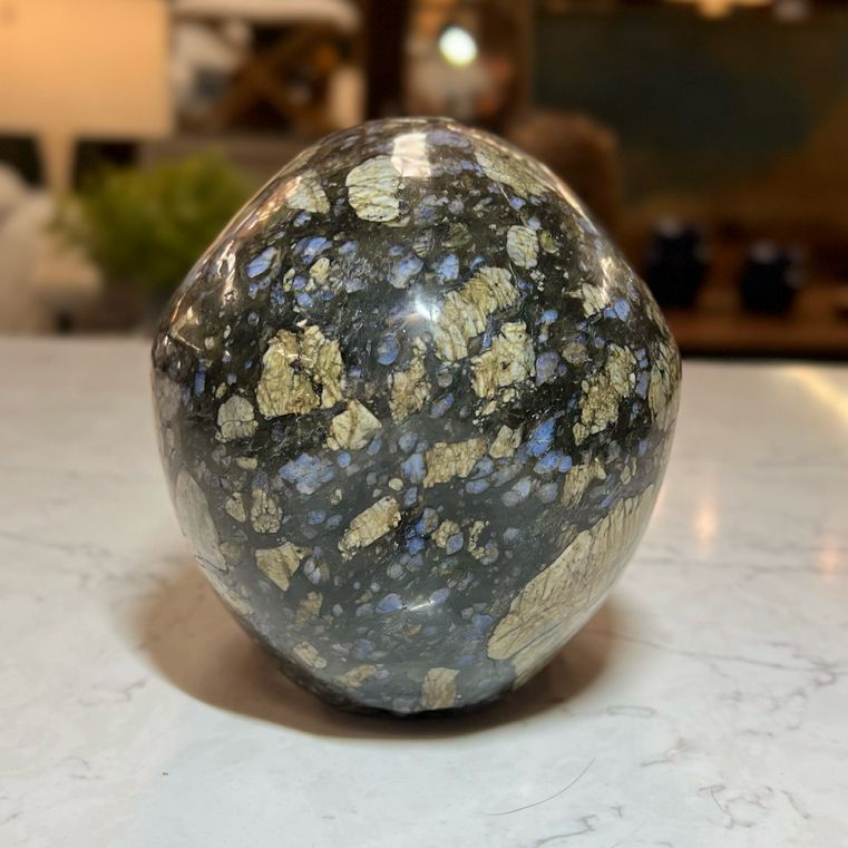 Lg Rhyolite Skull Sculpture 5"H