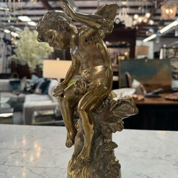 Brass Cherub/Angel W/Butterfly 11.5"H
