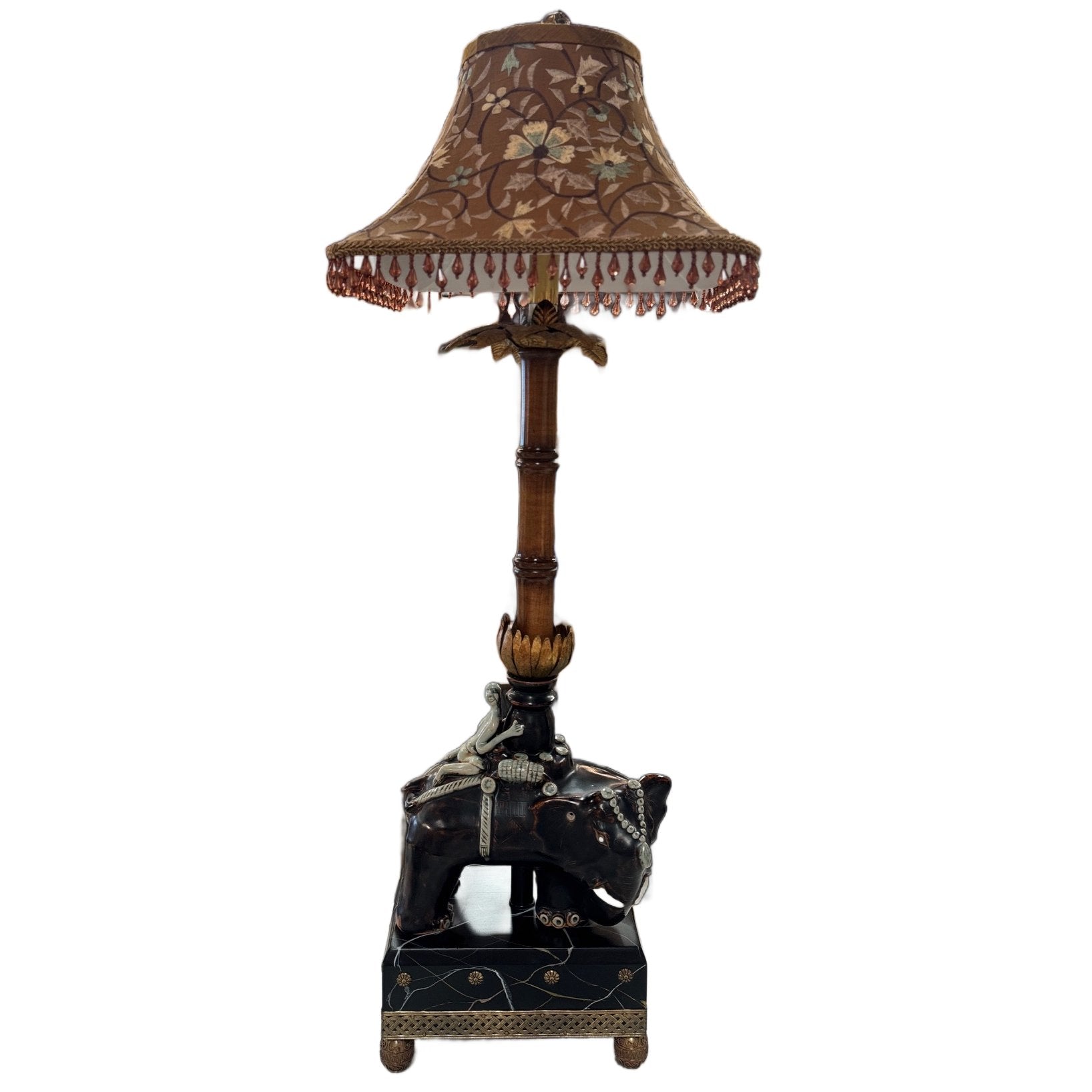 Raymond Waites Elephant & Rider Table Lamp 31"H