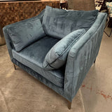 Caitlin Blue Velvet Arm Chair 39x36x33