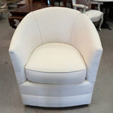 Custom Cream/Silver Swivel Chair 28x30x32
