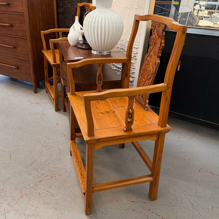 PAIR Ming Dynasty Scholar's Chairs 22x18x41