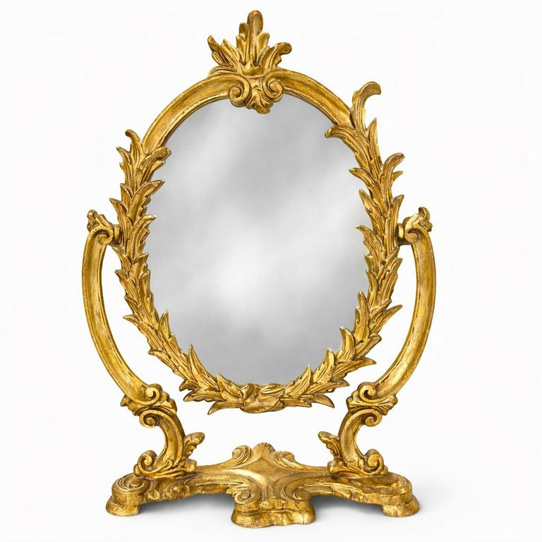 Antique Italian Gilt Wood Vanity Mirror 17x7x23.25