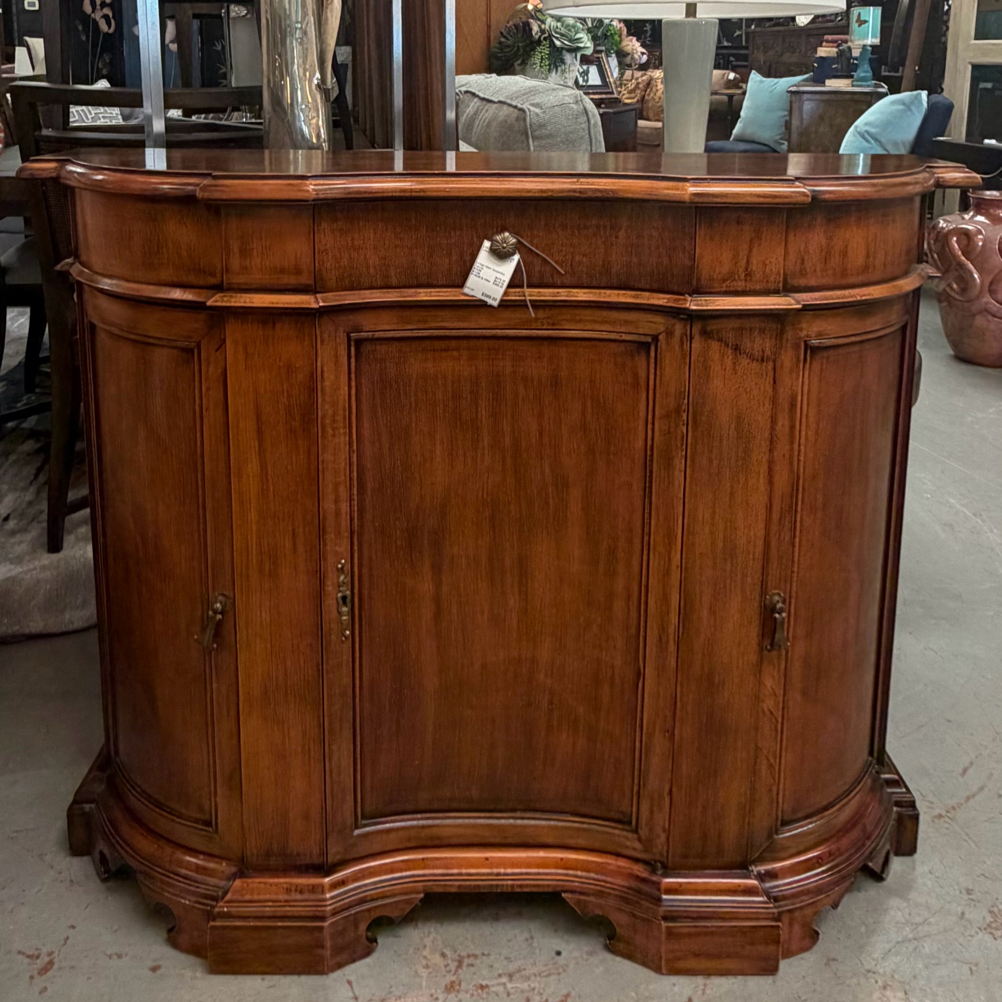 Vintage Italian Serpentine Cabinet 43x12.5x34.5