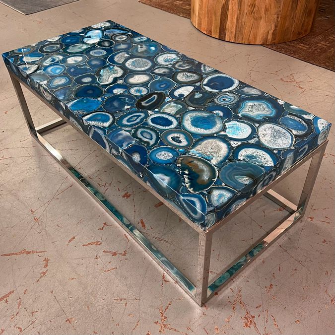 Phillips Collection Blue Agate in Silver Blue 48x22x17