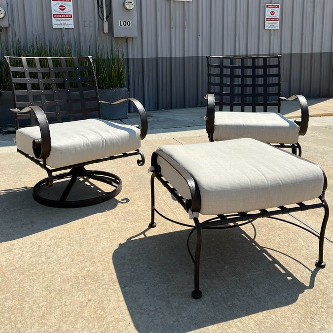 PAIR O.W.Lee Classico Accent Chairs W/Ottoman