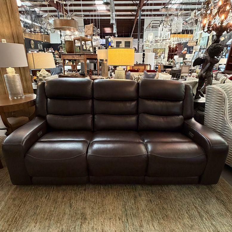 Havertys Ryder Motion Leather Sofa 86x41x40 NEW