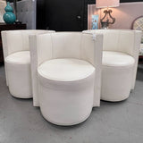 Mitchell Gold Swivel Cream Leather Accent Chair 26x23x30