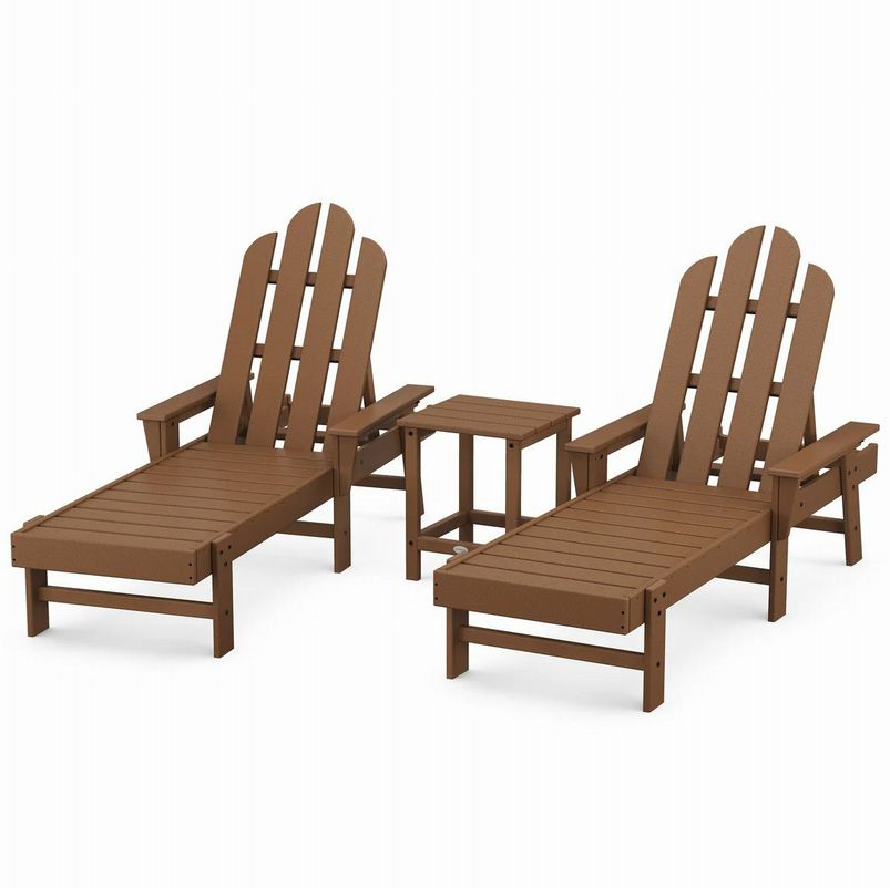 3-Pc Polywood Long Island Lounge Chairs W/Side Table 26x75x37