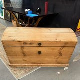 Antique English Pine Trunk W/Key 42x24x26