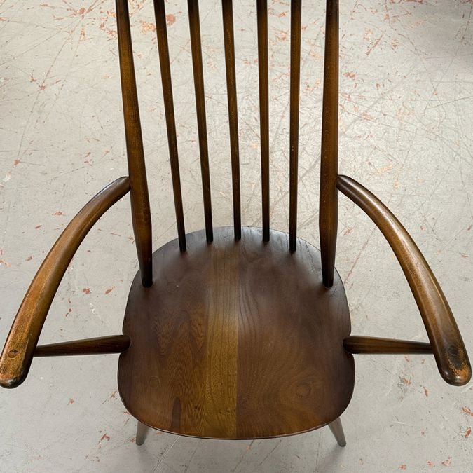 S/4 1970's Ercol Goldsmith Carver Arm Chairs 24.5x16x38