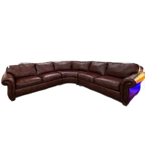 Bernhardt Van Gogh 3-Pc Leather Sectional 168" Diag x 40"D x34"H