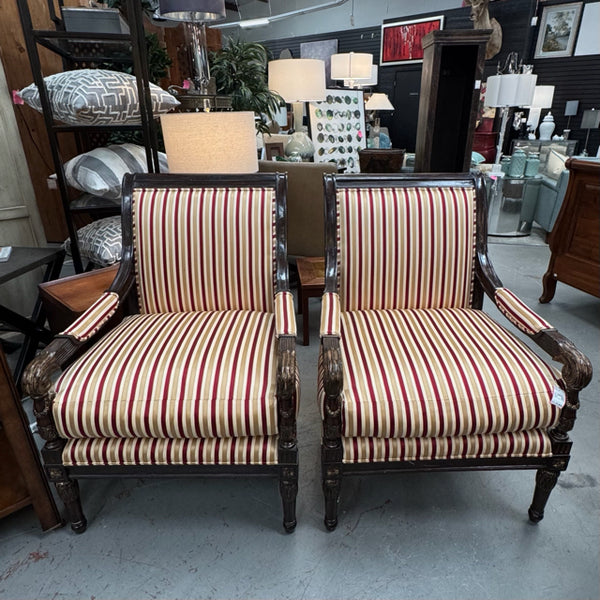 PAIR Vintage Marge Carson Regency Chairs 28x30x40