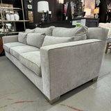 EJ Victor Gray Microdown Sofa W/Chrome Finish Feet 94x40x32