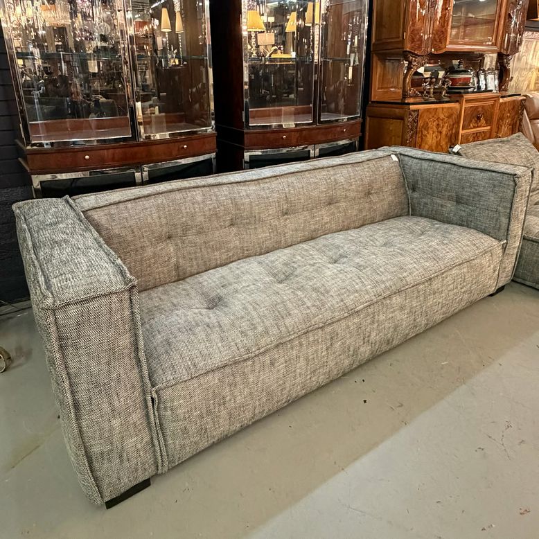 Classic Home Element Charcoal Sofa W/Boucle Weave Fabric 100x40x30