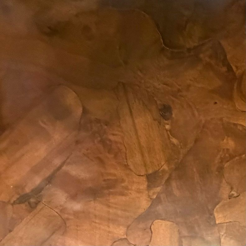 1970's Werner Maier Chinese Chippendale Bamboo & Rattan Table  68x42x3