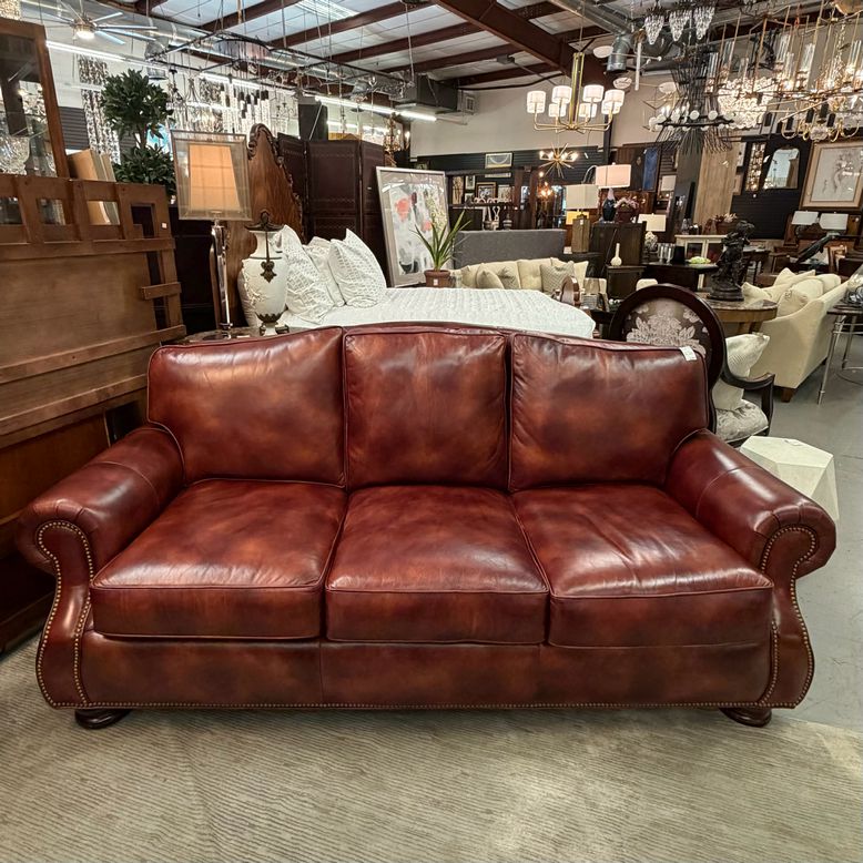 Hancock & Moore "September" Sofa in Document Copper Leather 86x42x38