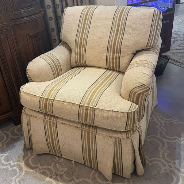 Sherrill Custom Reupholstered Striped Club Chair 34x43x34