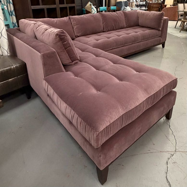 Arhaus Camden Tufted Vinni Raisin 2-Pc Sectional 129/91x37x36