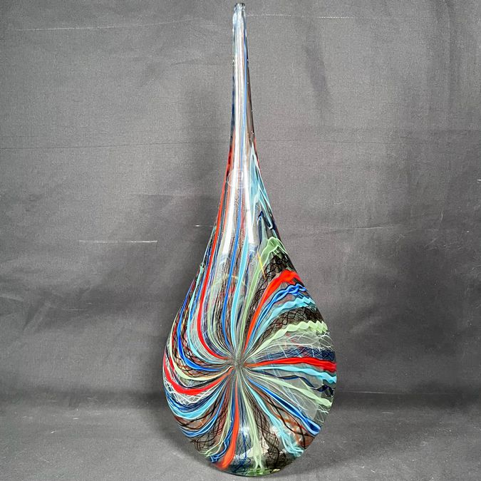 Viz Glass Hand Blown Multi-Colored Murano Sculpture 20"H