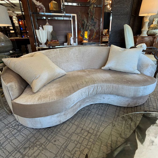 Mitchell Gold Giselle Iridescent Velvet Champagne Sofa 70x32x28
