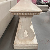 Cream Distressed Finish Console Table 86x18x29
