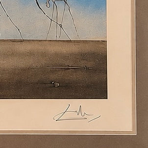 SALVADORE DALI Signed EA "Le Tentation Saint Antoine" Framed Woodcut Print 31x27